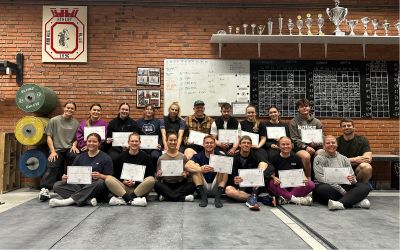 Holdfoto af alle deltagerne på træneruddannelsen i Århus maj 2025.